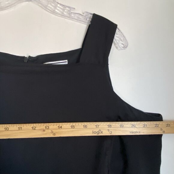 Vintage August Max Maxi Silk Dress 16W Black floral Sleeveless Coastal Scandi - Picture 3 of 13